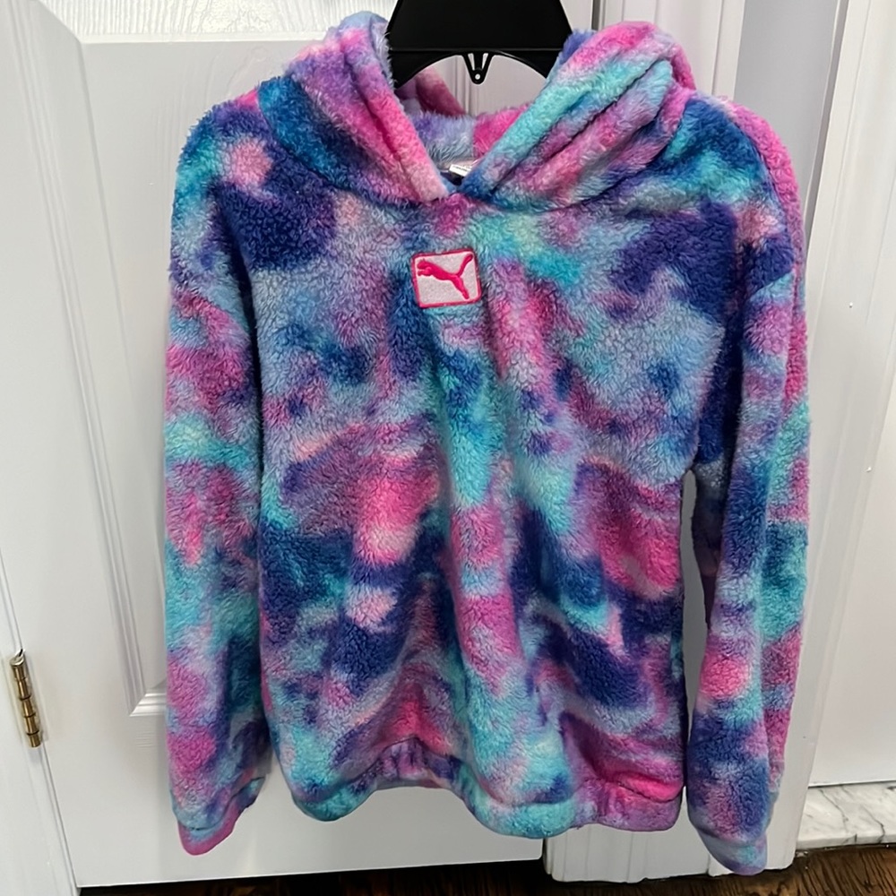 Girls Puma Tie-Die Sherpa Sweatshirt
